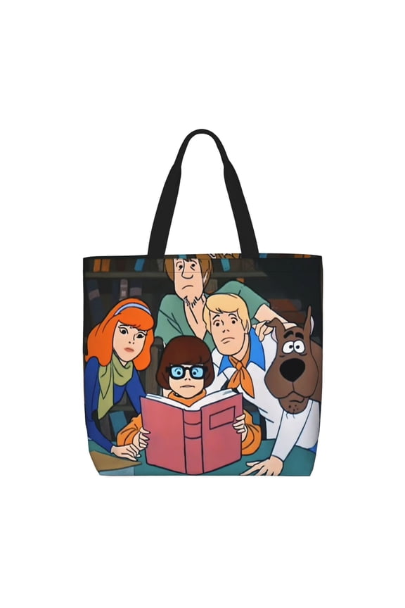 Scooby-Doo Pattern Canvas Tote Bags,Tote Bags Multi-Purpose Reusable Canvas Bags Use For Grocery Bags,Shopping Bags,Work