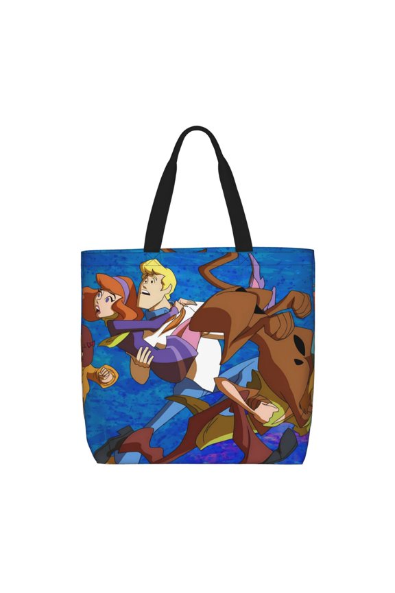 Scooby-Doo Pattern Canvas Tote Bags,Tote Bags Multi-Purpose Reusable Canvas Bags Use For Grocery Bags,Shopping Bags,Work