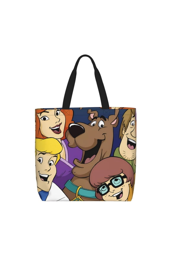 Scooby-Doo Pattern Canvas Tote Bags,Tote Bags Multi-Purpose Reusable Canvas Bags Use For Grocery Bags,Shopping Bags,Work