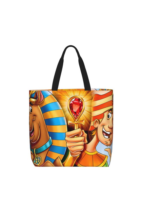 Scooby-Doo Pattern Canvas Tote Bags,Tote Bags Multi-Purpose Reusable Canvas Bags Use For Grocery Bags,Shopping Bags,Work