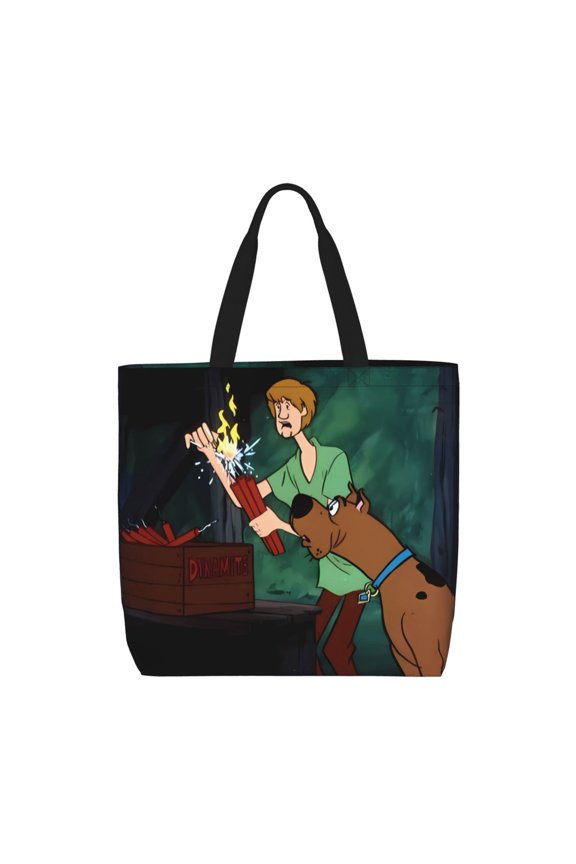 Scooby-Doo Pattern Canvas Tote Bags,Tote Bags Multi-Purpose Reusable Canvas Bags Use For Grocery Bags,Shopping Bags,Work