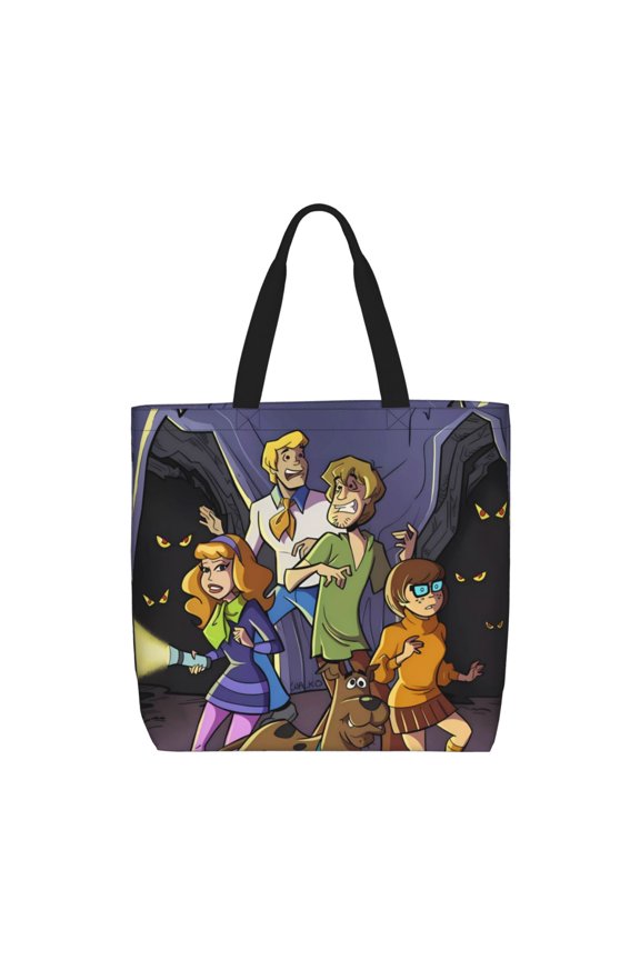 Scooby-Doo Pattern Canvas Tote Bags,Tote Bags Multi-Purpose Reusable Canvas Bags Use For Grocery Bags,Shopping Bags,Work