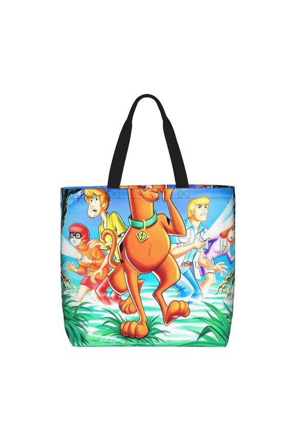 Scooby-Doo Pattern Canvas Tote Bags,Tote Bags Multi-Purpose Reusable Canvas Bags Use For Grocery Bags,Shopping Bags,Work