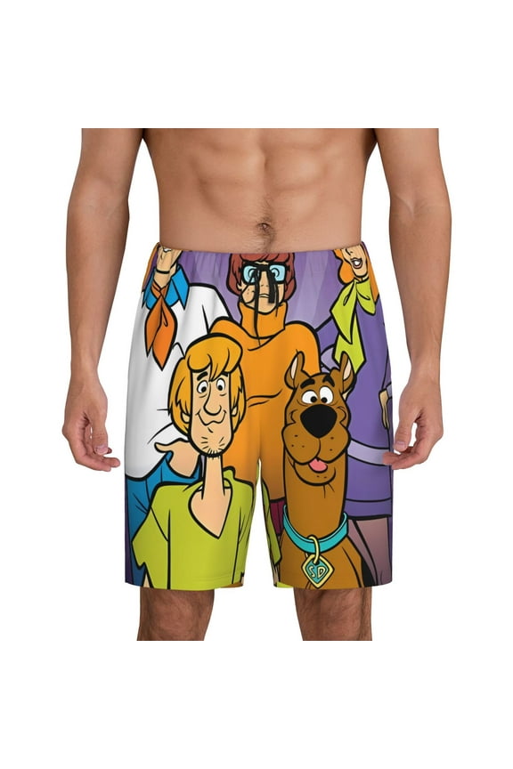 Scooby-Doo Pattern Pajama Shorts Mens Pajama Bottoms for Men Pjs Lounge Sleep Shorts with Pockets(S-4XL)