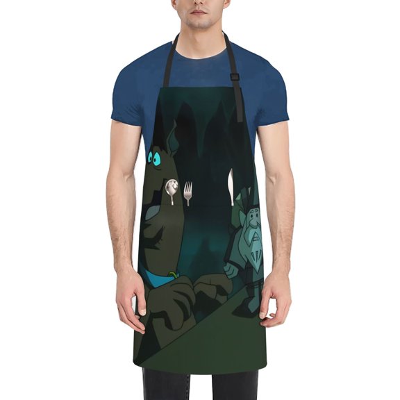 Saiise Scooby-Doo Print Apron With Pockets Kitchen Bib Waterproof Women Men Unisex Adjustable Cooking Apron