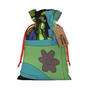 Saiise Scooby-Doo Print Christmas Drawstring Bags Xmas Bags Linen Treat Bags for Christmas Party Favor