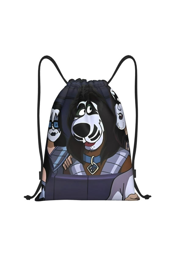 Scooby-Doo Print Drawstring Backpack String Bag Sackpack Cinch Water Resistant for Gym Shopping Sport Yoga