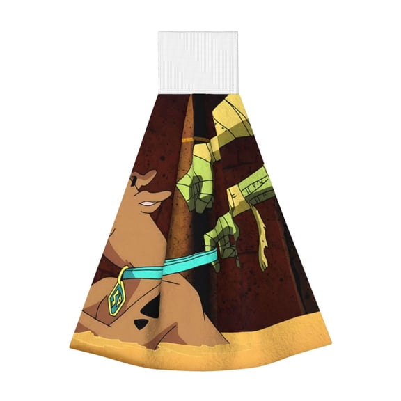 Saiise Scooby-Doo Print Hanging Kitchen Towels Hand Towel Loop Dish Cloth Tie Towels Tea Bar Towels for Bathroom Farmhouse Housewarming Tabletop Home 14x18in