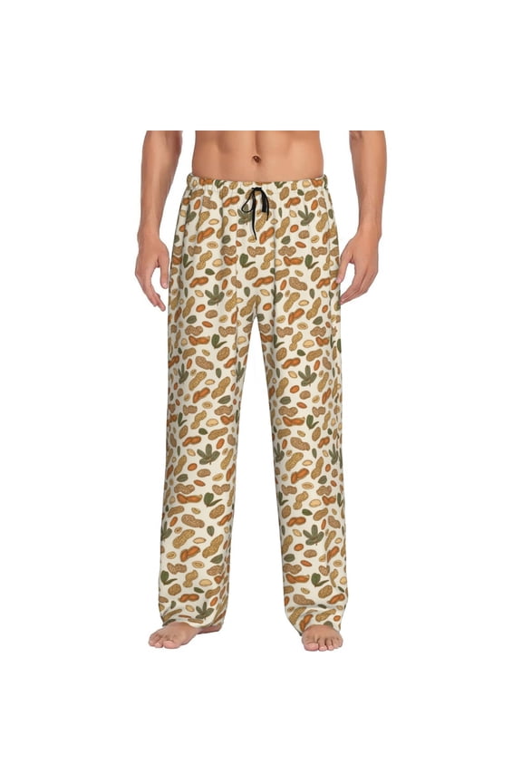 Set With Peanut Print Mens Pajama Pants for Men,Mens Lounge Pants,Funny Gifts for Men,Men's Pajama Bottoms-Large