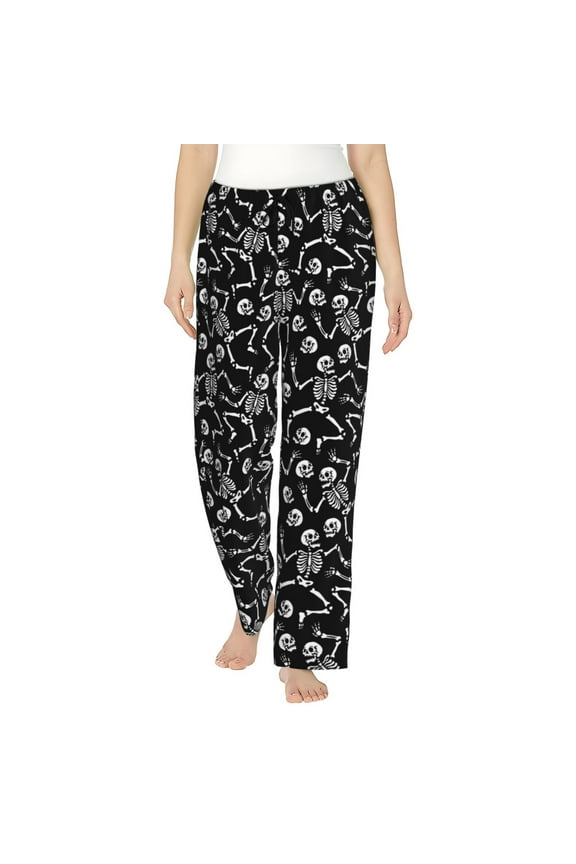 Skeletons Dancing Womens Pajama Pants Stretch Comfy Lounge Pants Drawstring Sleep Bottoms with Pockets-X-Large