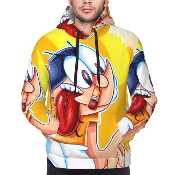 Saiise Sml Jeffy Ab Men's Graphic Print Long Sleeve Drawstring Hoodie Pullover Sweatshirt-X-Large