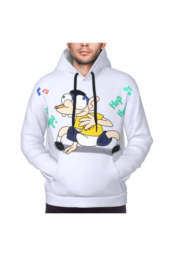 Sml Jeffy Ae Men's Graphic Print Long Sleeve Drawstring Hoodie Pullover Sweatshirt-Small