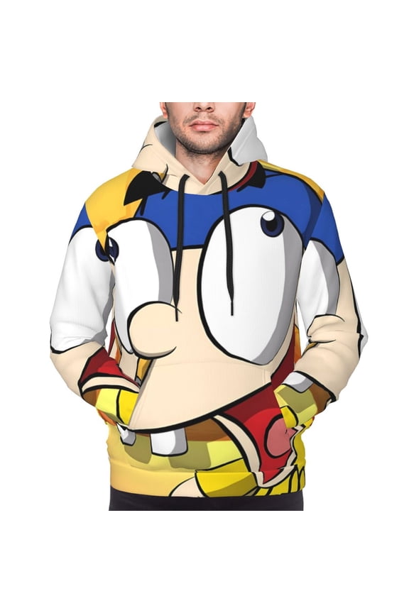 Sml Jeffy Al Men's Graphic Print Long Sleeve Drawstring Hoodie Pullover Sweatshirt-X-Large