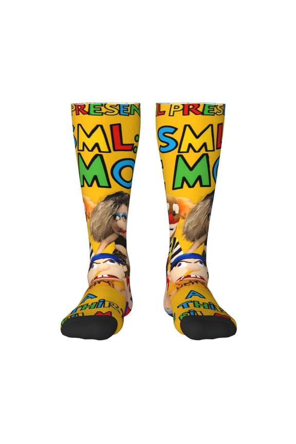 Sml Jeffy Ap Funny Socks Men Women Boys Kids Adults Novelty Graphic Crew Tube Socks Crazy Design Casual Dress Socks for Sports,Running,Travel