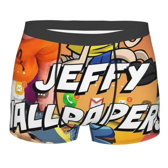 Saiise Sml Jeffy Ar Men's Underwear Boxer Briefs Cotton Trunks Short Leg Underwear (S-XXL)