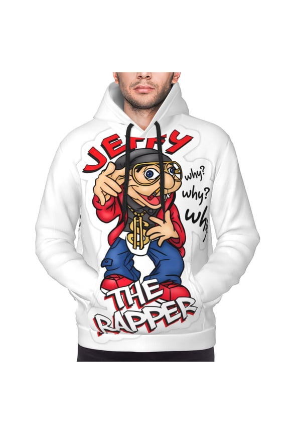 Sml Jeffy Ax Men's Graphic Print Long Sleeve Drawstring Hoodie Pullover Sweatshirt-Small