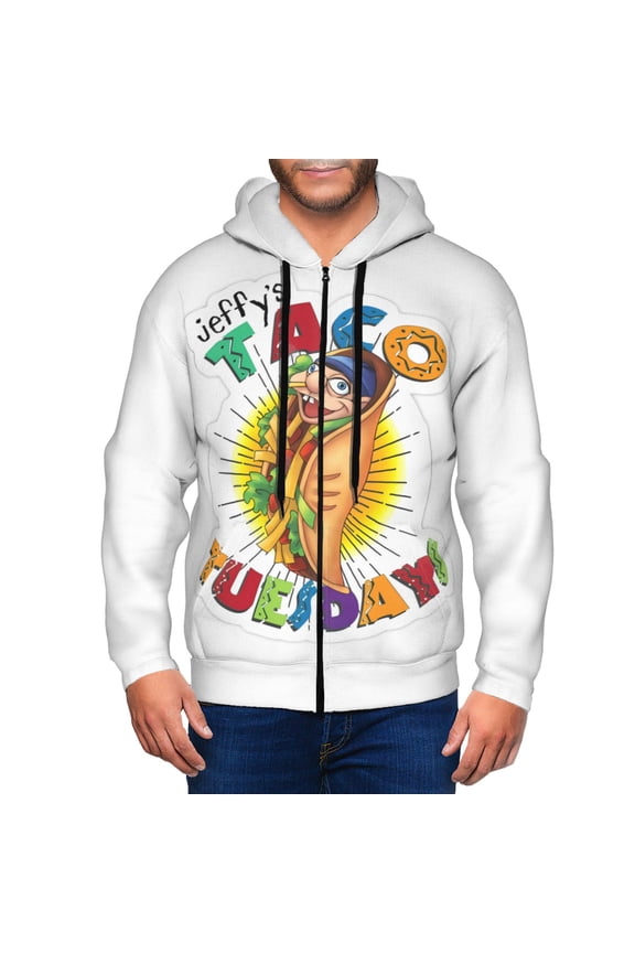 Sml Jeffy Az Mens Zip Up Hoodie Long Sleeve Full-zip Hooded Sweatshirt Pullover With Kangaroo Pocket S-3XL