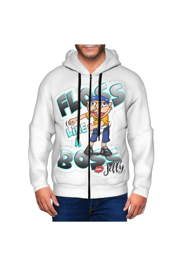 Sml Jeffy Ba Mens Zip Up Hoodie Long Sleeve Full-zip Hooded Sweatshirt Pullover With Kangaroo Pocket S-3XL