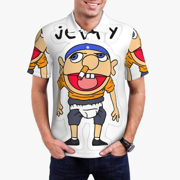 Saiise Sml Jeffy Bb Mens Golf Shirt Moisture Wicking Dry Fit Mens Polo Shirts Dry Fit Performance Men's Golf Shirts Regular Fit Fashion Print