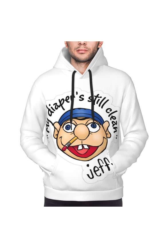 Sml Jeffy Bc Men's Graphic Print Long Sleeve Drawstring Hoodie Pullover Sweatshirt-Small