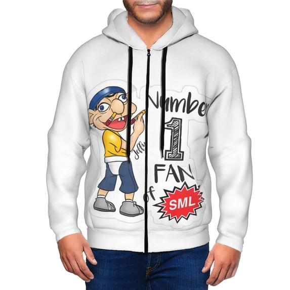 Saiise Sml Jeffy Bh Mens Zip Up Hoodie Long Sleeve Full-zip Hooded Sweatshirt Pullover With Kangaroo Pocket S-3XL