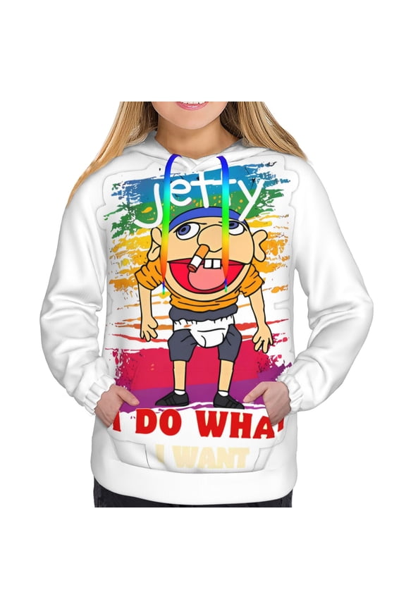 Sml Jeffy Bl Women's Hoodies Long Sleeve Sweatshirts Drawstring Pullover Tops with Pocket Casual Loose-Large