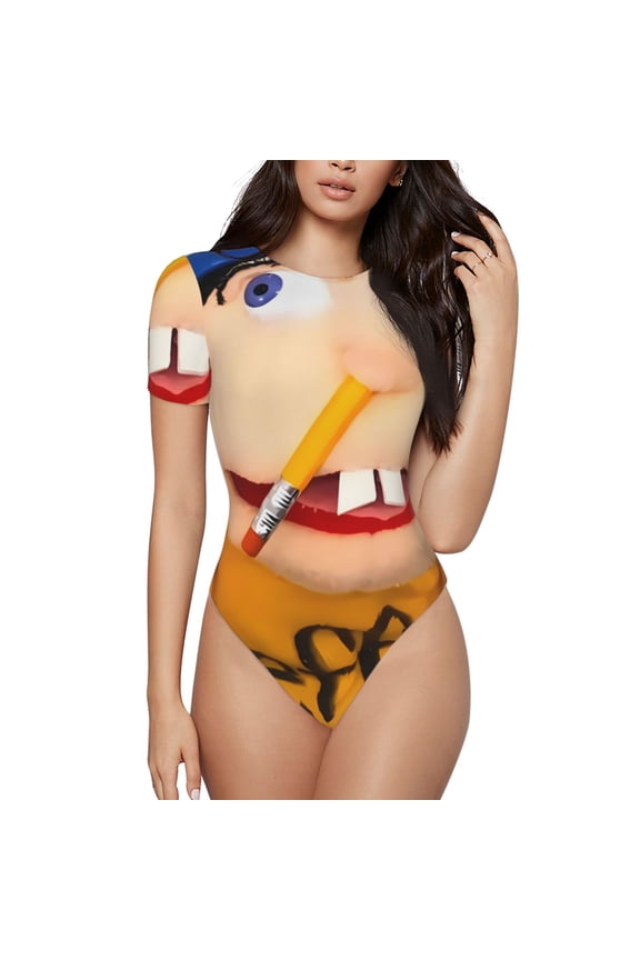 Sml Jeffy Bs Women's Bodysuits Crew Neck Round Neck Short Sleeves Slim Fit Casual Basic Extender Bodysuit Daily Jumpsuit T Shirts