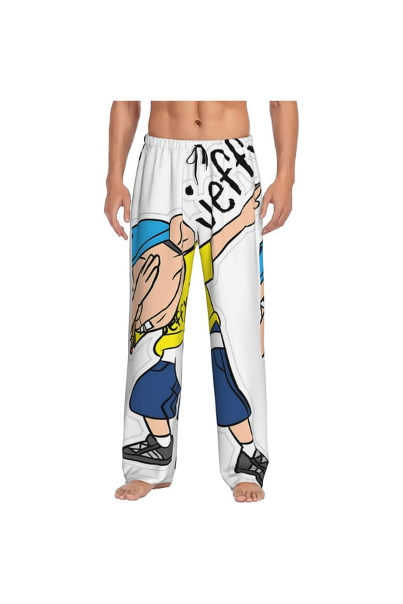 Sml Jeffy By Print Mens Pama Pants for Men,Mens Lounge Pants,Funny Gifts for Men,Men's Pama Bottoms