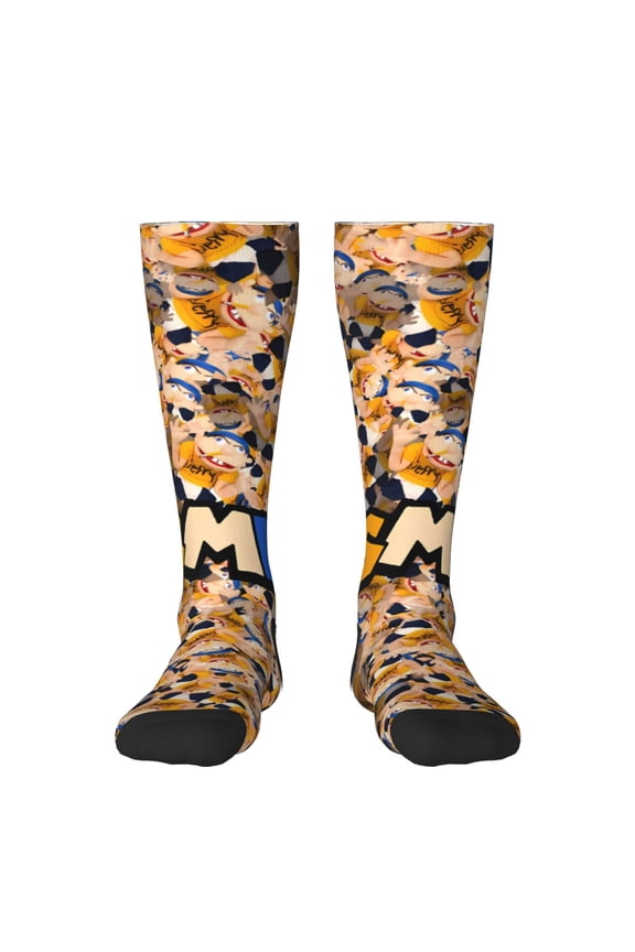 Sml Jeffy F Funny Socks Men Women Boys Kids Adults Novelty Graphic Crew Tube Socks Crazy Design Casual Dress Socks for Sports,Running,Travel