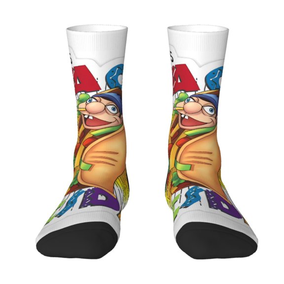 Saiise Sml Jeffy Funny Socks Men Women Adults Novelty Graphic Crew Tube Socks Crazy Design Casual Dress Socks for Sports,Running,Travel