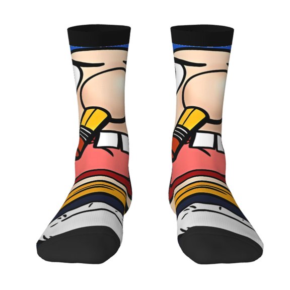 Saiise Sml Jeffy Funny Socks Men Women Adults Novelty Graphic Crew Tube Socks Crazy Design Casual Dress Socks for Sports,Running,Travel