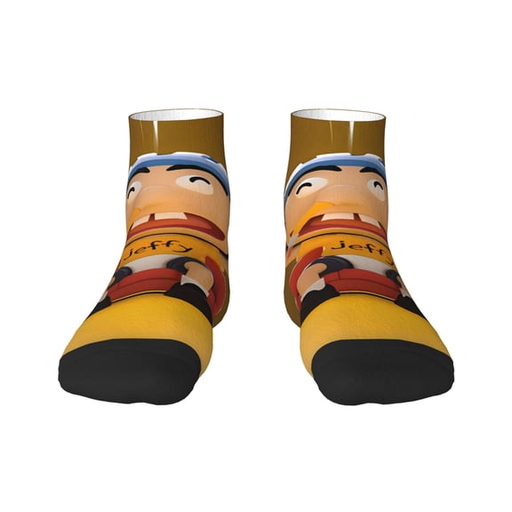Saiise Sml Jeffy Funny Socks Men Women Adults Novelty Graphic Crew Tube Socks Crazy Design Casual Dress Socks for Sports,Running,Travel