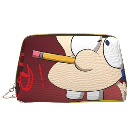 Saiise Sml Jeffy Print Makeup Bag PU Leather Travel Makeup Bag Organizer Makeup Pouch, Portable Cosmetic Bags for Women,Cute Make Up Bag for Travel Size Toiletries Accessories Brushes