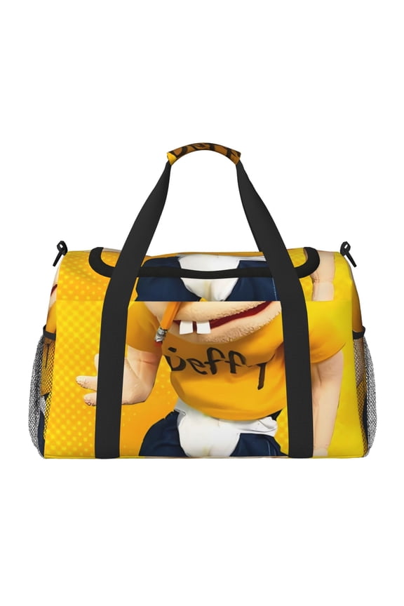 Sml Jeffy Print Travel Duffel Bag,Weekender Bags for Women Men with Shoe Compartment,Carry on Overnight Bag with Toiletry Bag