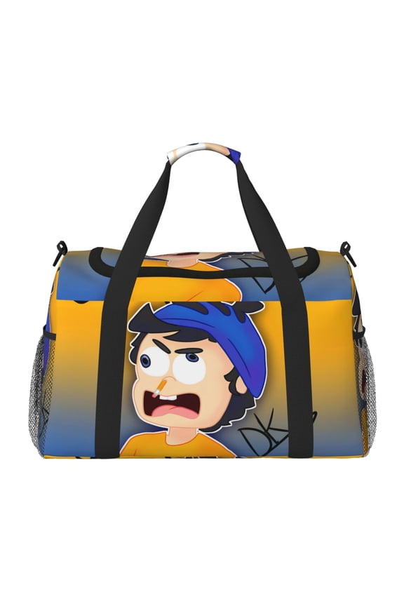 Sml Jeffy Print Travel Duffel Bag,Weekender Bags for Women Men with Shoe Compartment,Carry on Overnight Bag with Toiletry Bag