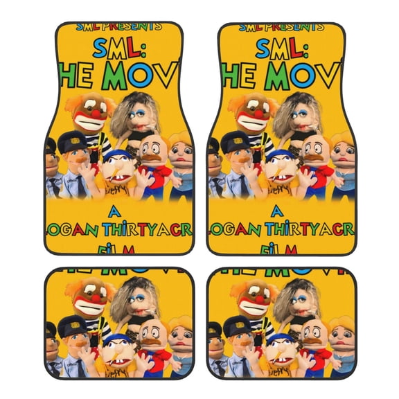 Saiise Sml Jeffy Print Universal Fit Carpet Floor Mats For SUV,Vans,Sedans,Trucks,Set of 4pcs