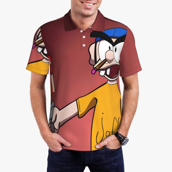 Saiise Sml Jeffy X Mens Golf Shirt Moisture Wicking Dry Fit Mens Polo Shirts Dry Fit Performance Men's Golf Shirts Regular Fit Fashion Print