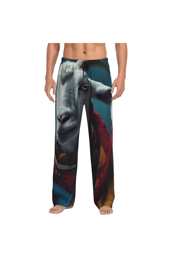 Surrealist Goat Print Mens Pajama Pants for Men,Mens Lounge Pants,Funny Gifts for Men,Men's Pajama Bottoms-Medium