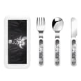 thumbnail image 1 of Saiise The Binding of Isaac Print 3 Piece Cutlery Set – Metal, Reusable Children's Knife, Fork & Spoon, Kids-Size, Made from Food-Safe Stainless Steel & ABS Plastic, 1 of 8