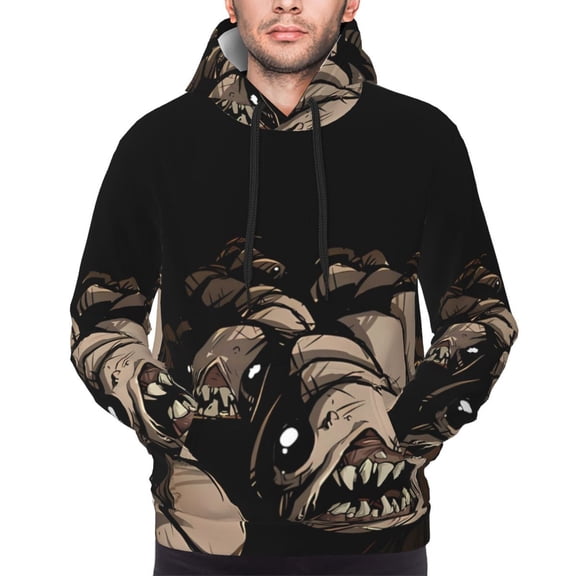 Saiise The Binding of Isaac Men's Graphic Print Long Sleeve Drawstring Hoodie Pullover Sweatshirt-3X-Large