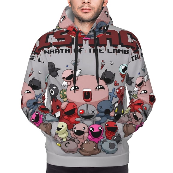 Saiise The Binding of Isaac Men's Graphic Print Long Sleeve Drawstring Hoodie Pullover Sweatshirt-4X-Large