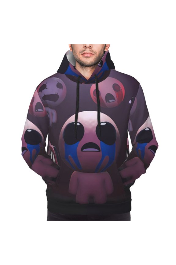 The Binding of Isaac Men's Graphic Print Long Sleeve Drawstring Hoodie Pullover Sweatshirt-Large