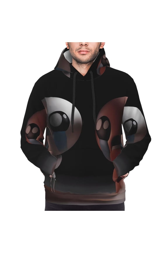 The Binding of Isaac Men's Graphic Print Long Sleeve Drawstring Hoodie Pullover Sweatshirt-Medium