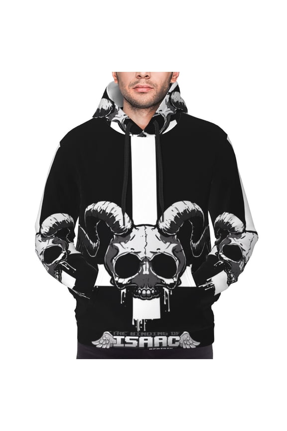 The Binding of Isaac Men's Graphic Print Long Sleeve Drawstring Hoodie Pullover Sweatshirt-