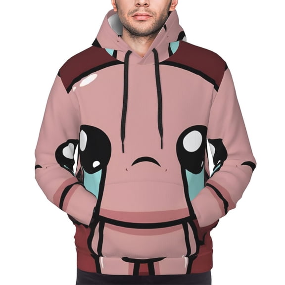 Saiise The Binding of Isaac Men's Graphic Print Long Sleeve Drawstring Hoodie Pullover Sweatshirt-