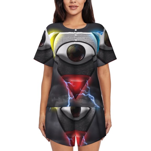 Saiise The Binding of Isaac Pajamas Sets for Women Soft Short-Sleeved Pjs with Lounge Shorts Two Piece Sleepwear S-4XL