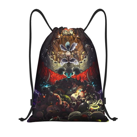 Saiise The Binding of Isaac Print Drawstring Backpack String Bag Sackpack Cinch Water Resistant for Gym Shopping Sport Yoga