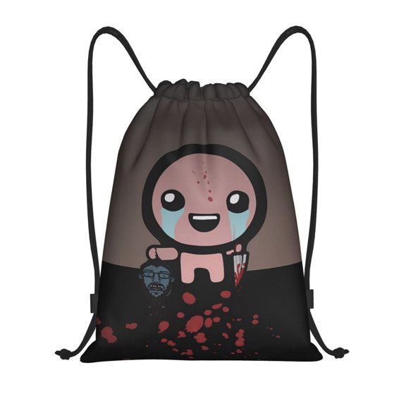 Saiise The Binding of Isaac Print Drawstring Backpack String Bag Sackpack Cinch Water Resistant for Gym Shopping Sport Yoga