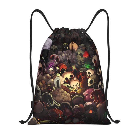 Saiise The Binding of Isaac Print Drawstring Backpack String Bag Sackpack Cinch Water Resistant for Gym Shopping Sport Yoga