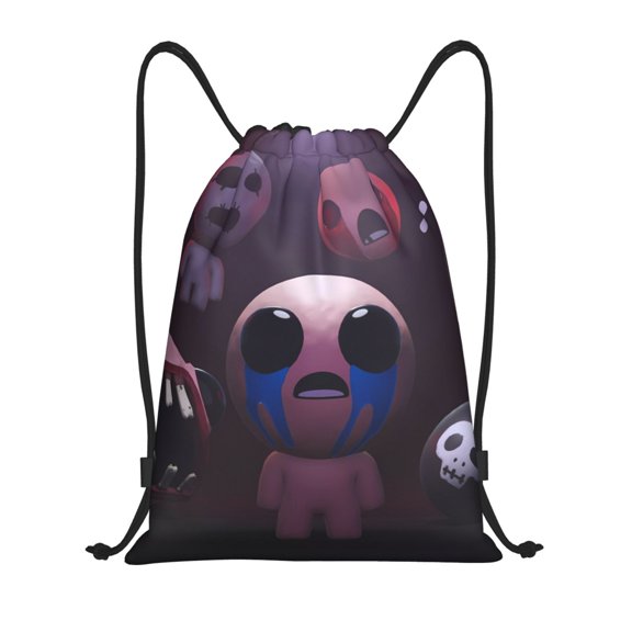 Saiise The Binding of Isaac Print Drawstring Backpack String Bag Sackpack Cinch Water Resistant for Gym Shopping Sport Yoga